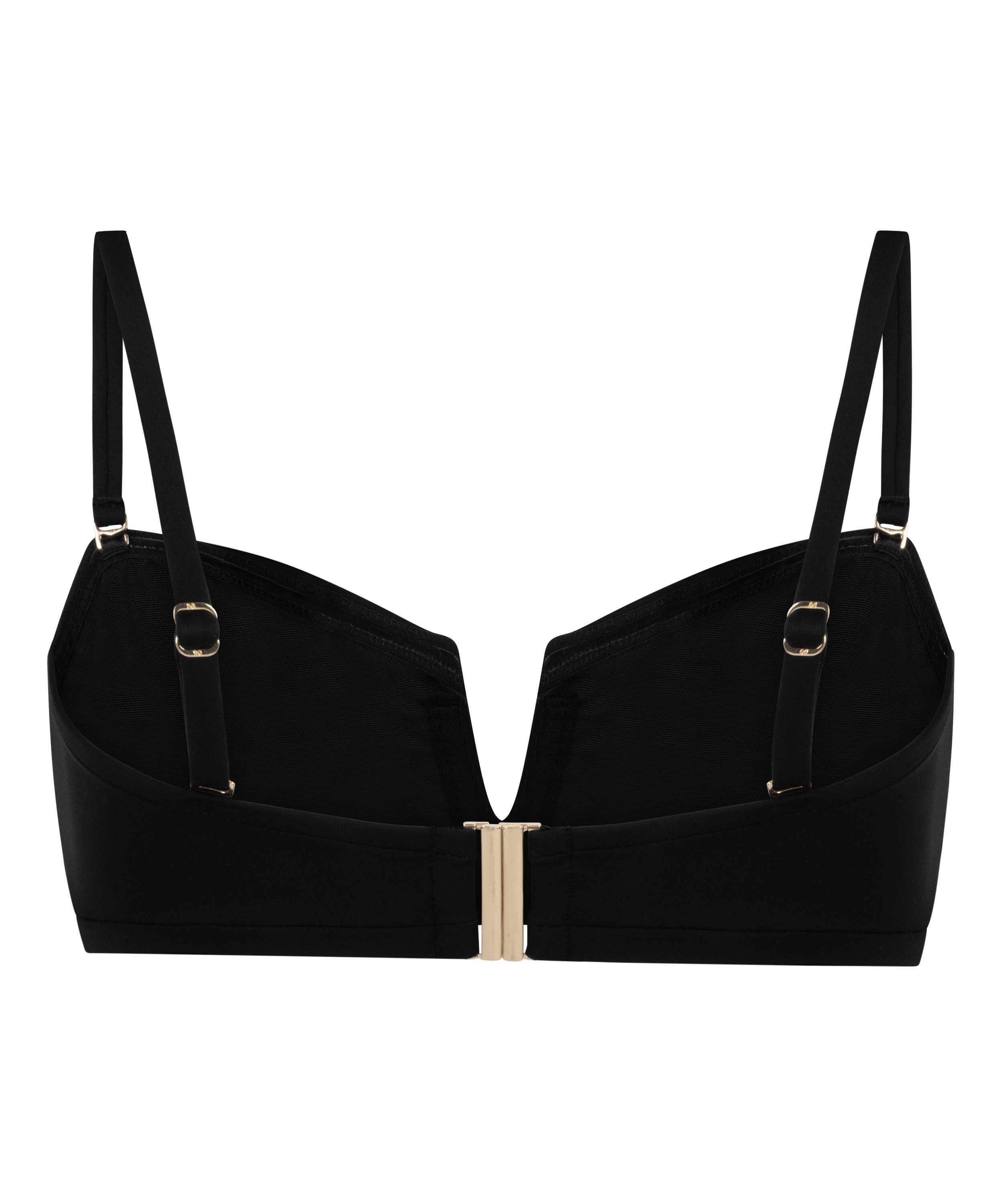 Haut de bikini bandeau en n&eacute;opr&egrave;ne, Noir, main
