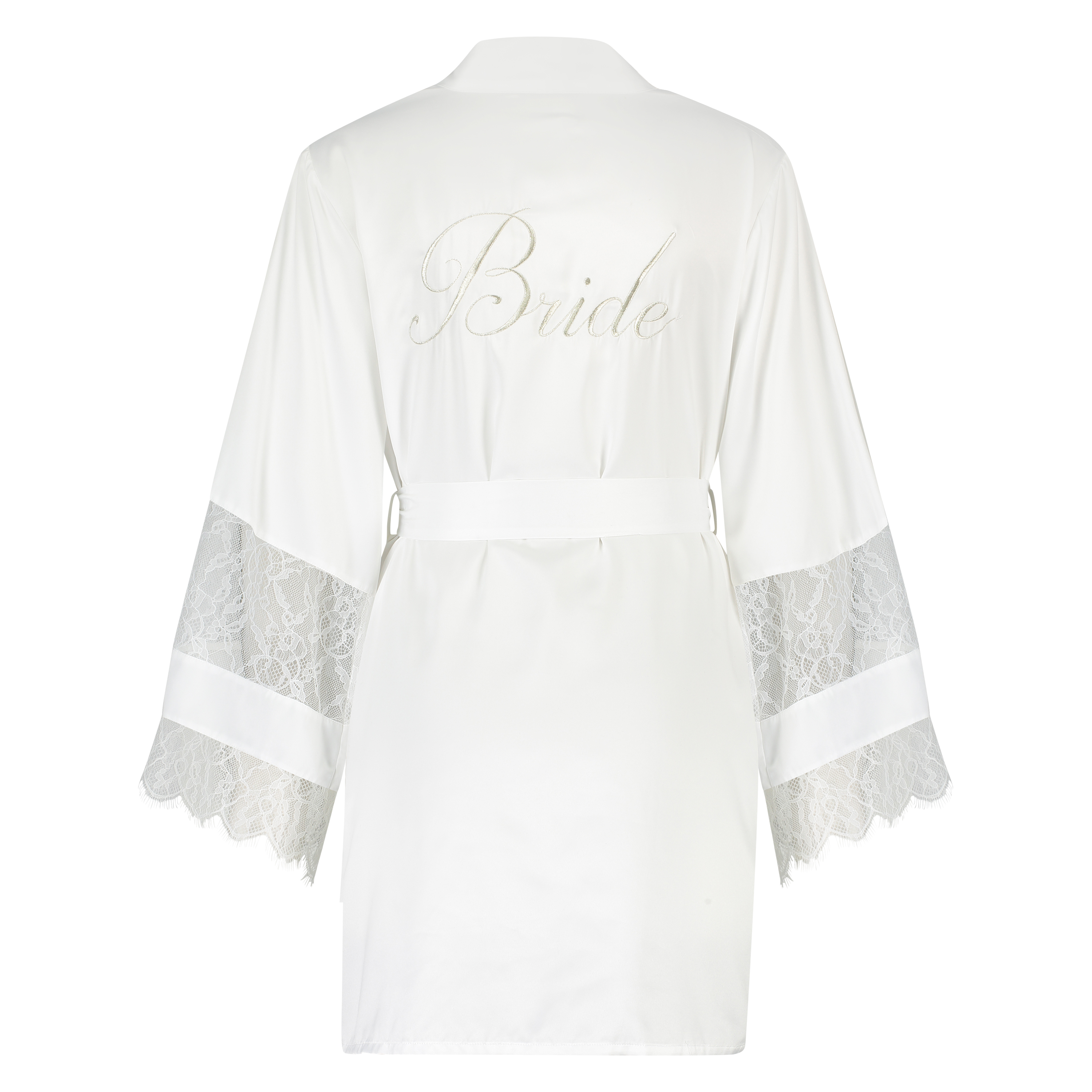 Kimono satijn Bridal, Wit, main