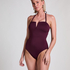 Maillot de bain bandeau en néoprène, Pourpre