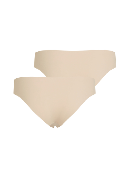 Lot de 3 slips brésiliens invisibles, Beige
