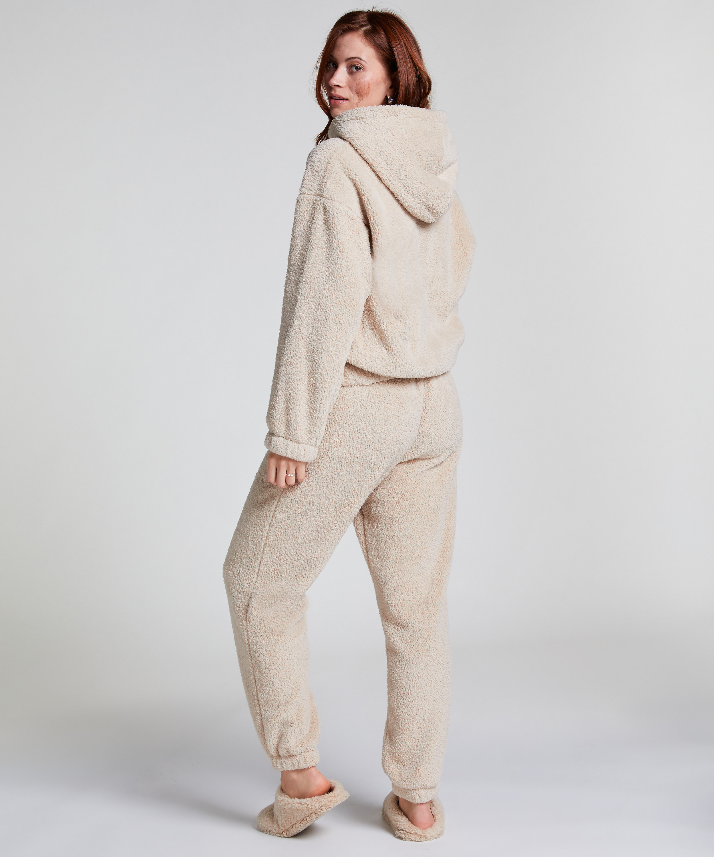 Hoodie Fleece Snuggle, Beige, main