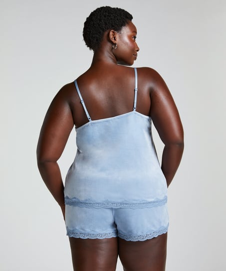 Short Velours Kant, Blauw