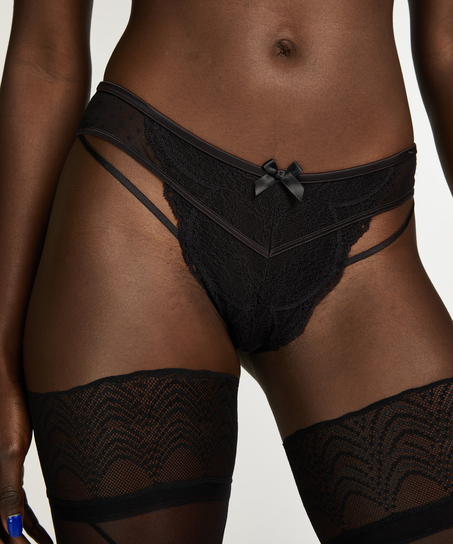 Slip br&eacute;silien Fleur Nyakim, Noir