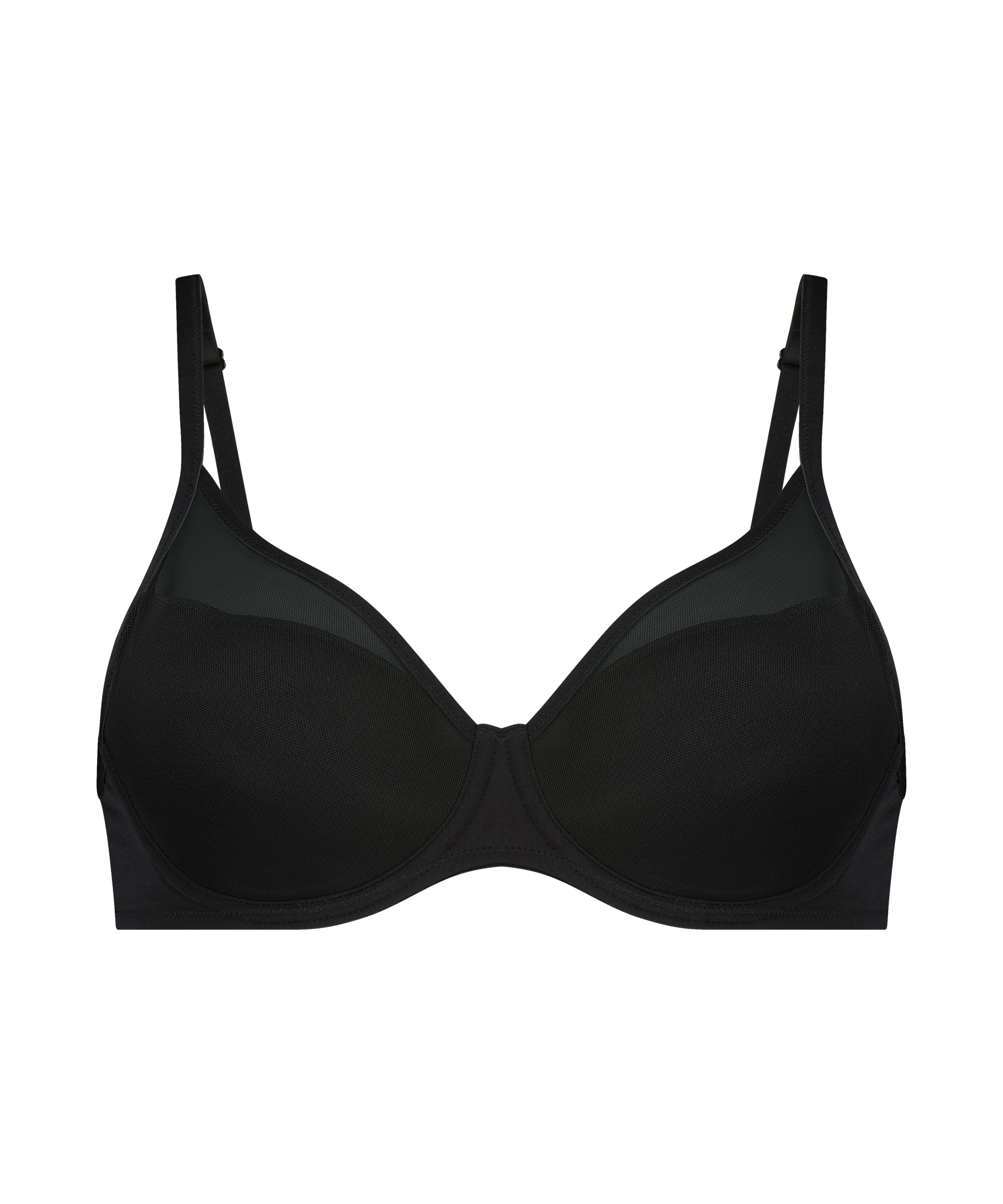 Soutien-gorge à armatures préformé en maille, Noir, main