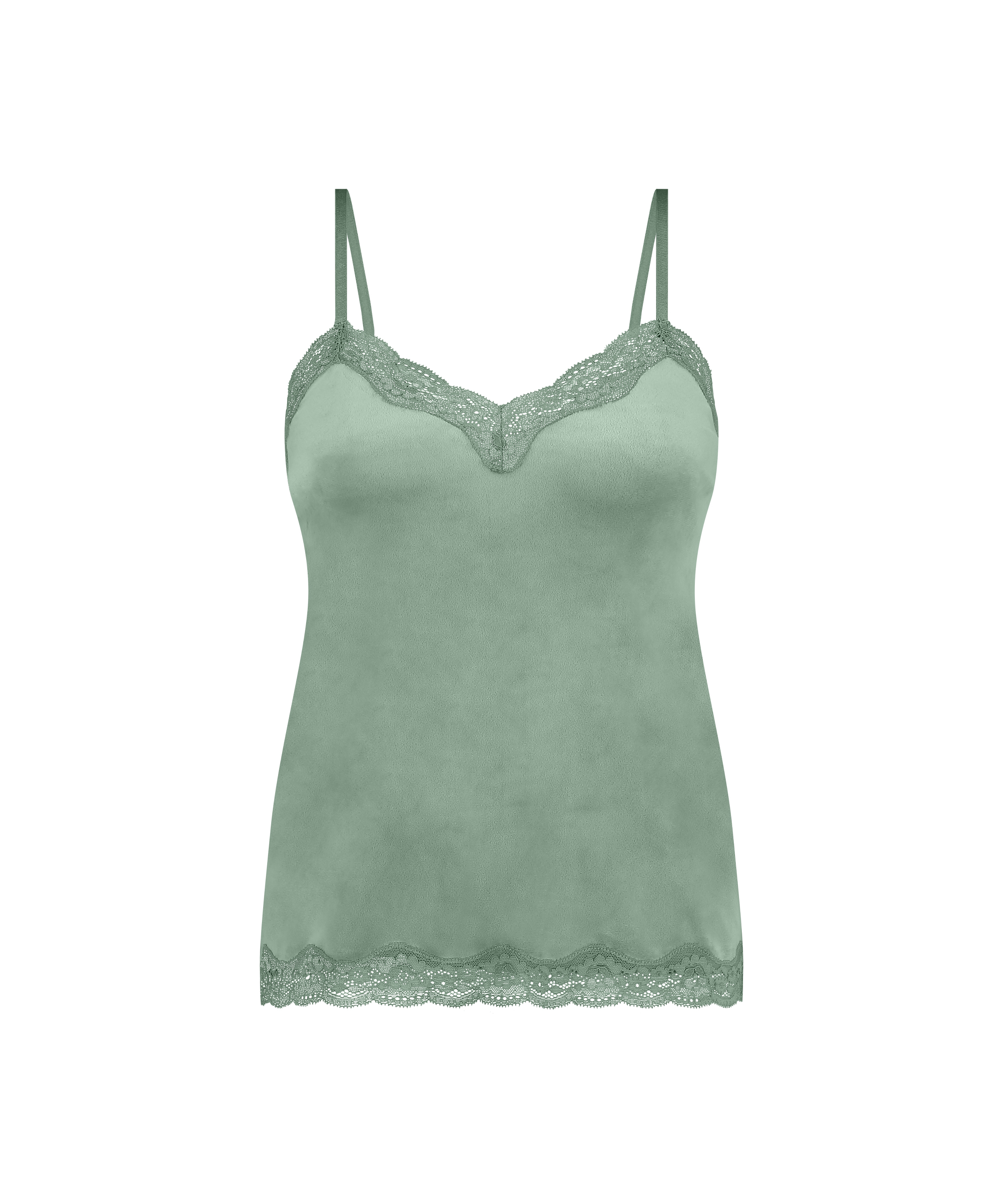 Cami top Velours Lace, Groen, main