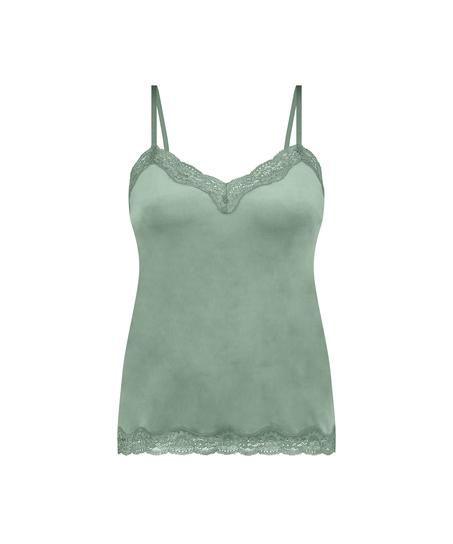 Cami top Velours Lace, Groen