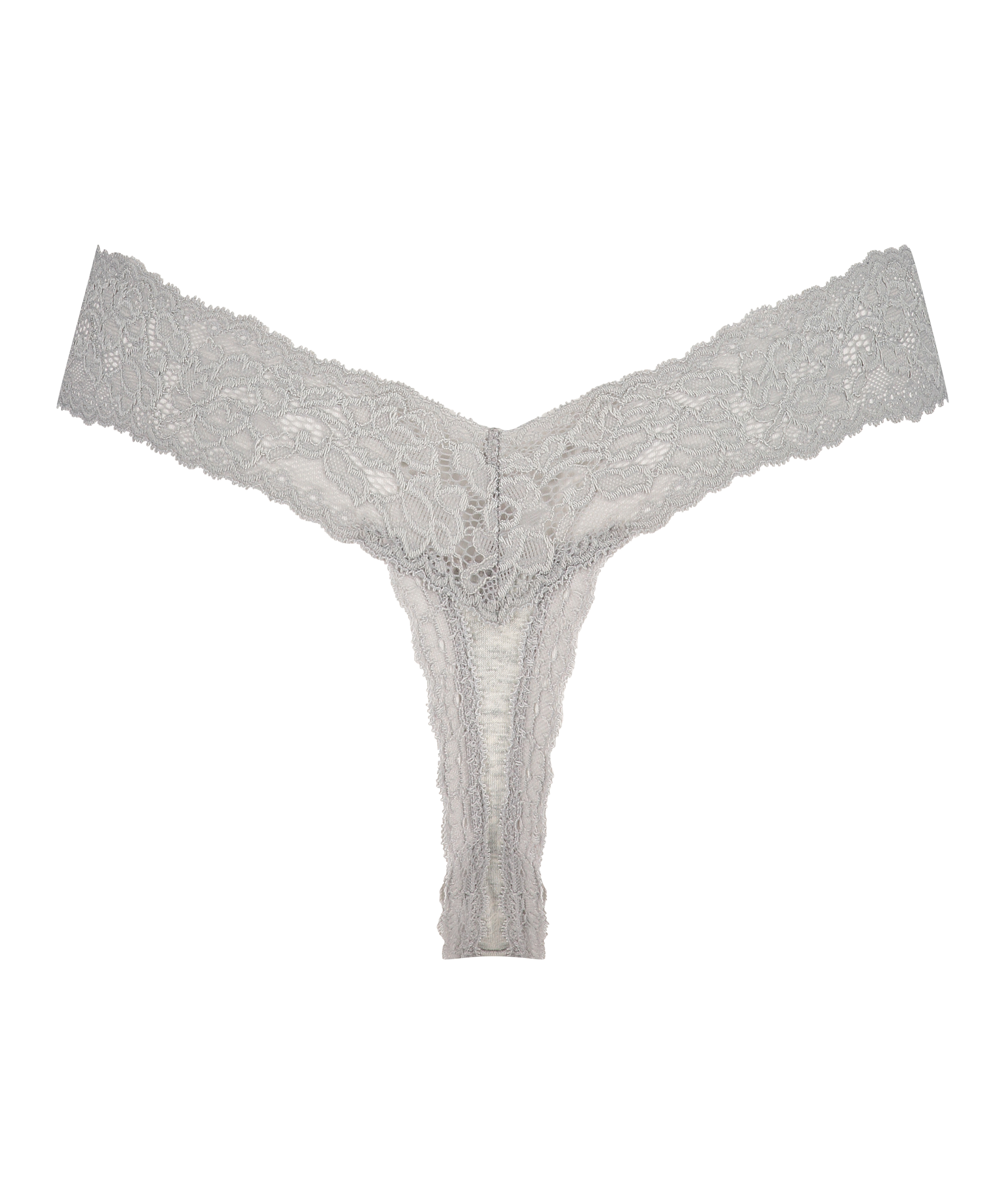 String taille extra basse en coton, Gris, main