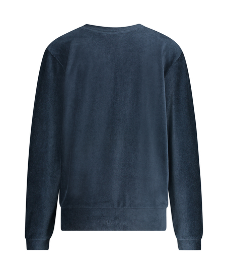 Top velours manches longues, Bleu
