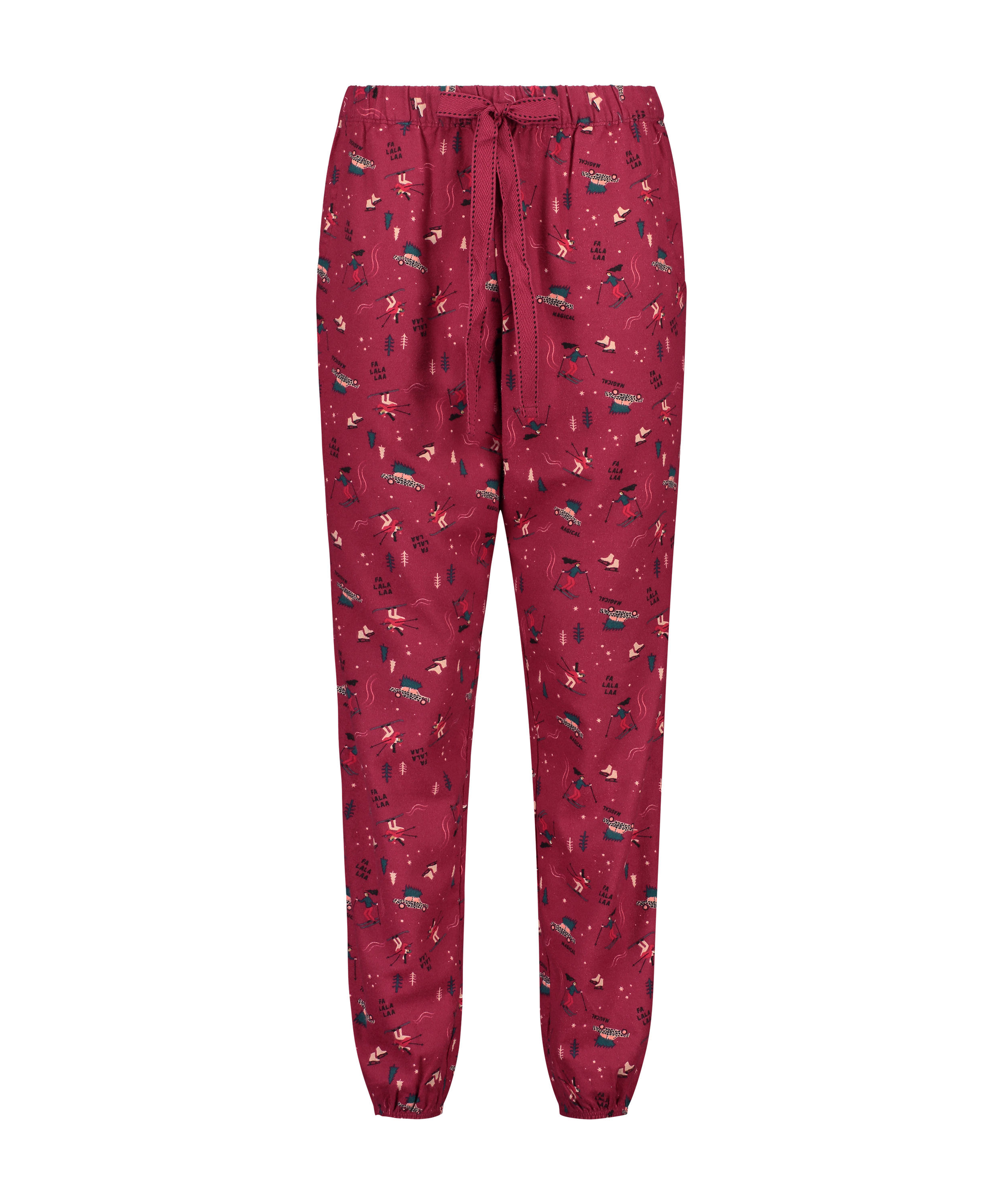 Petite Pyjamabroek Twill, Rood, main