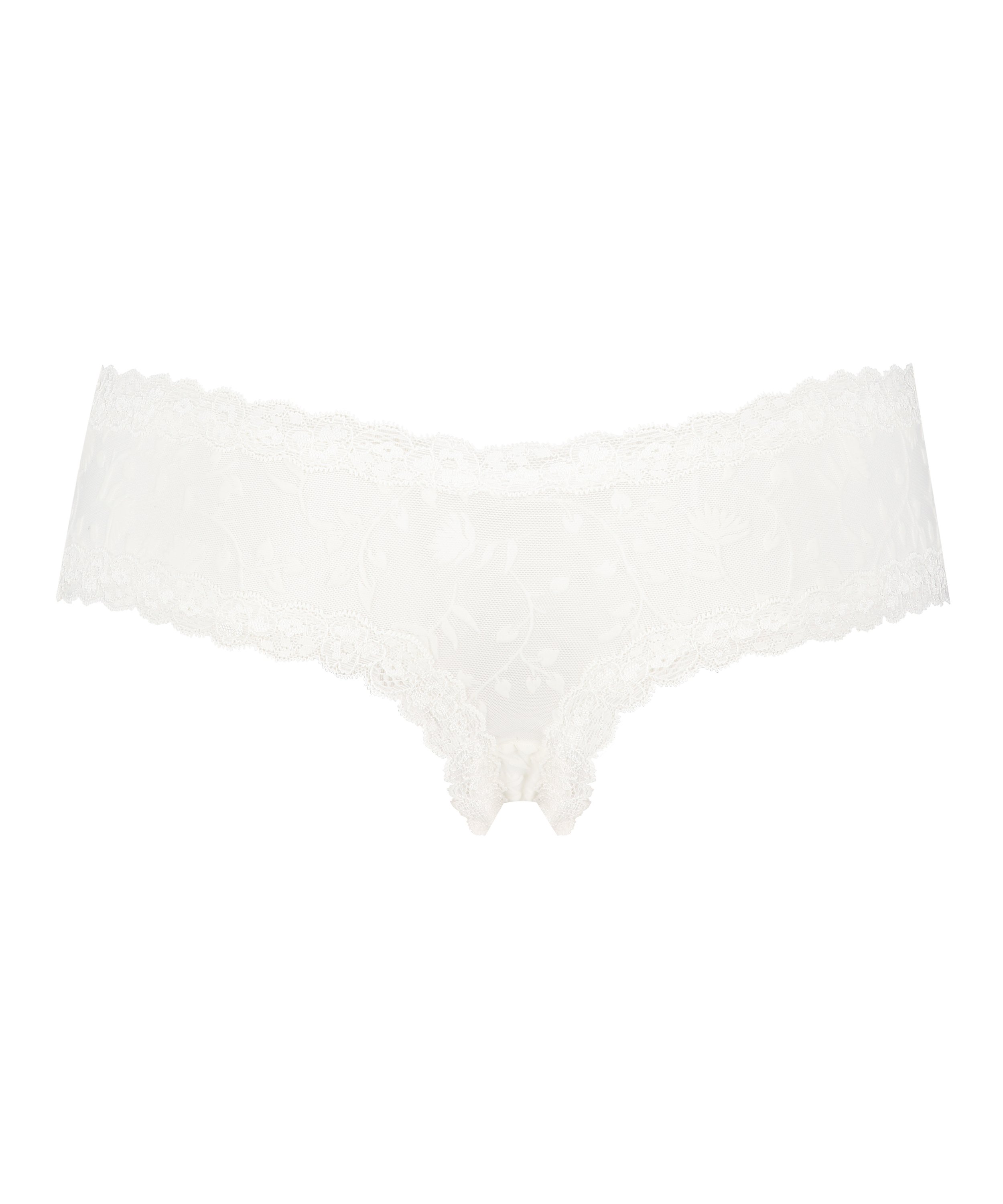 Slip brésilien V-shape mesh, Blanc, main