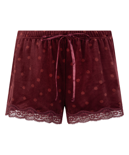 Shorts Velours Lace, Paars