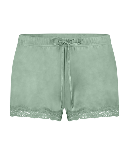 Shorts Velours Lace, Groen