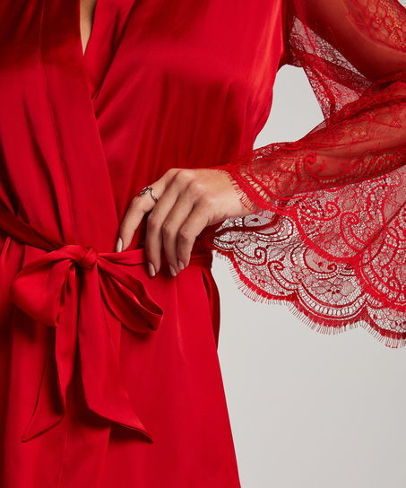 Kimono Satin Lace, Rood