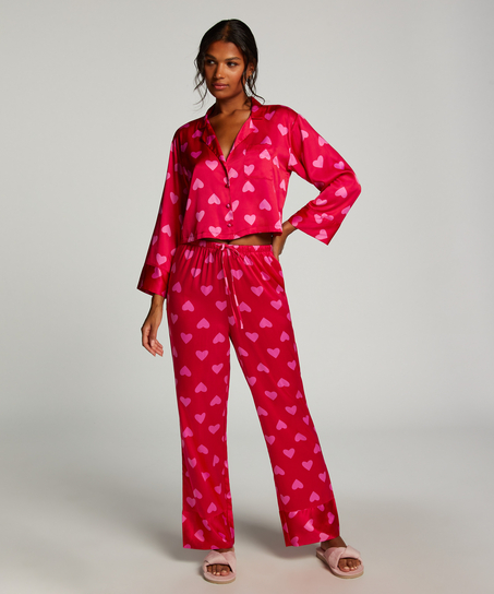 Jacket lange mouwen Satijn, Rood