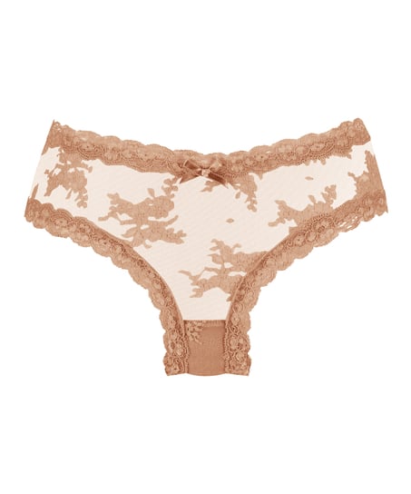 Slip br&eacute;silien V-shape mesh, Brun