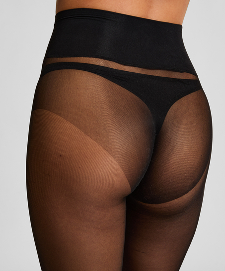 Panty 20 Denier Seamless, Zwart