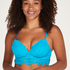 Soutien-gorge pr&eacute;form&eacute; sans armatures longline Shiloh, Bleu