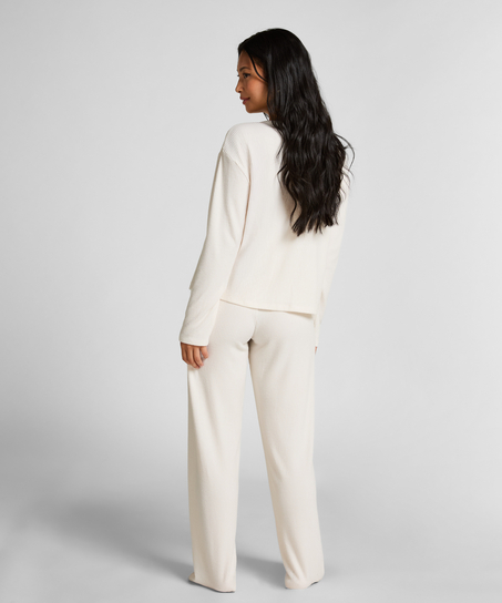 Pantalon Brushed Jersey, Blanc
