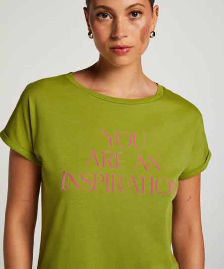 Chemise de nuit col rond, Vert