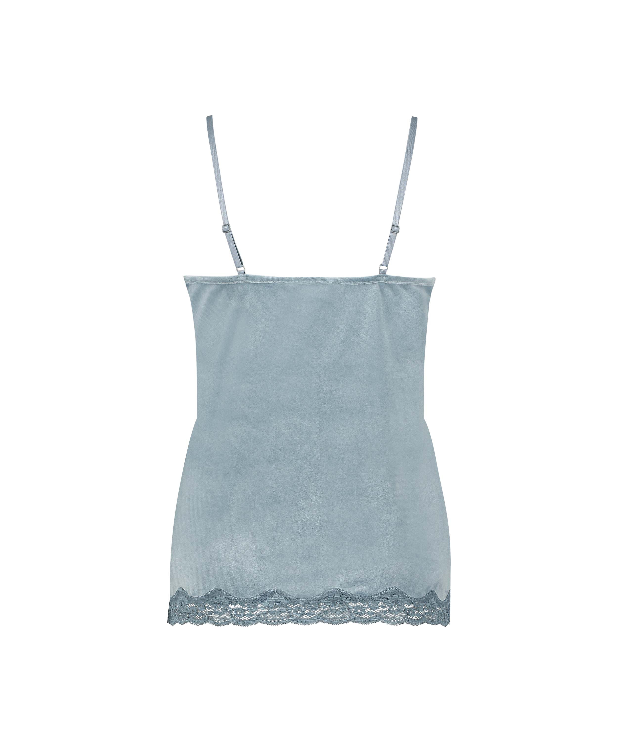 Cami top Velours Lace, Blauw, main