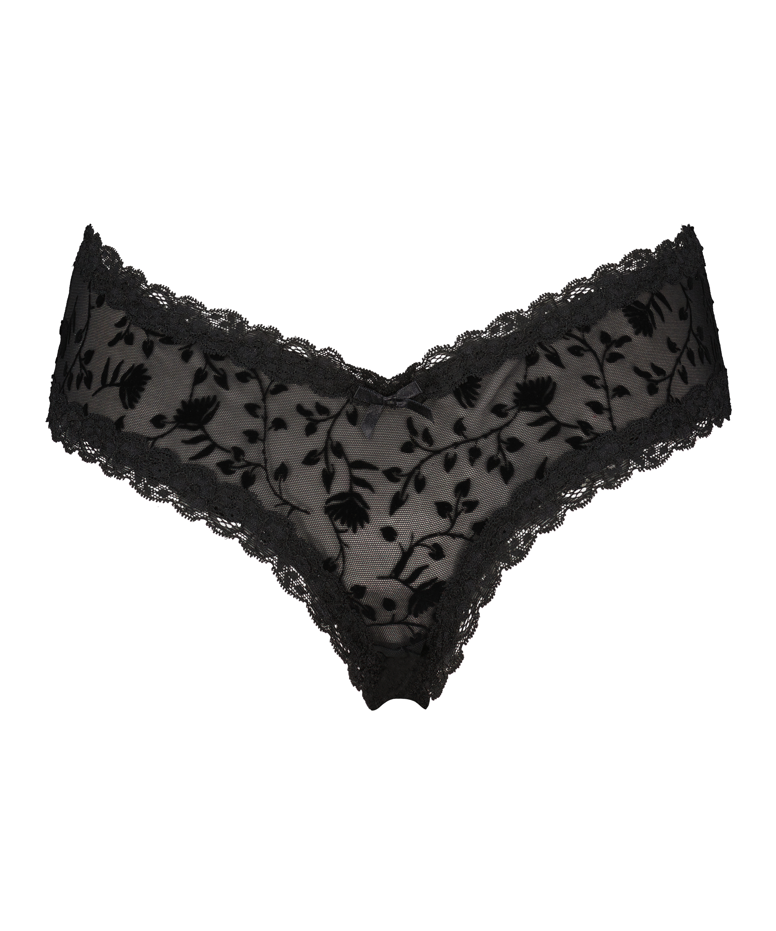 Slip br&eacute;silien V-shape mesh, Noir, main
