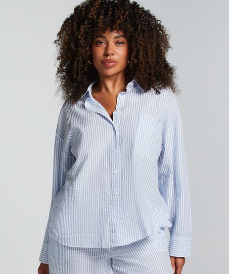 Haut de pyjama en Coton, Bleu