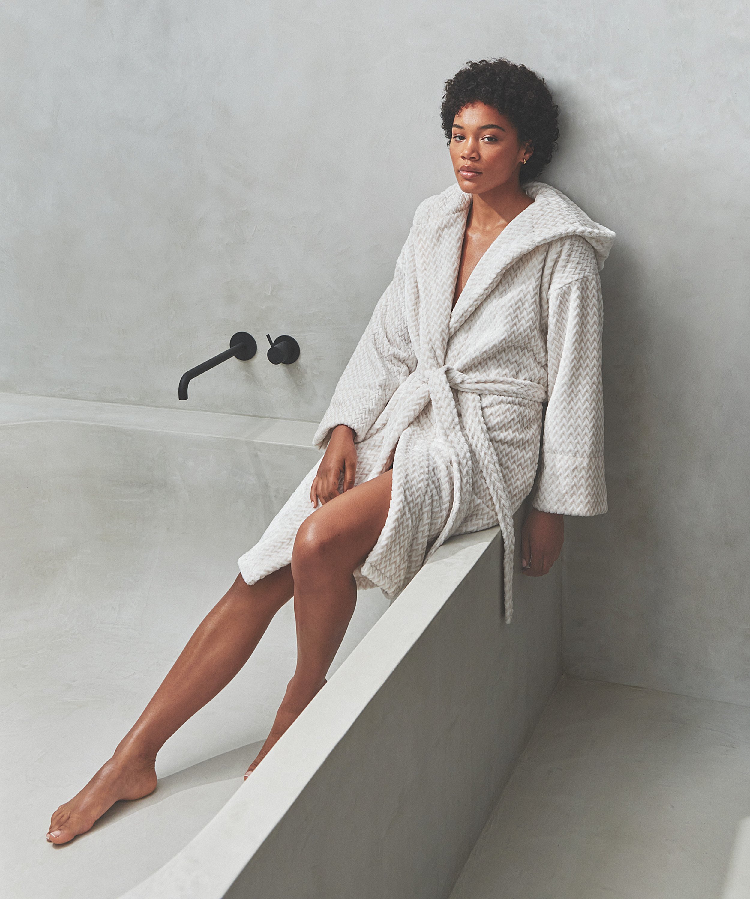 Peignoir Fleece, Beige, main