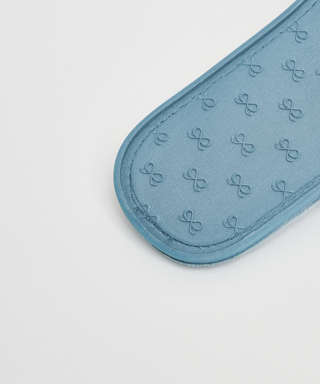 Tongs avec noeud en velours, Bleu