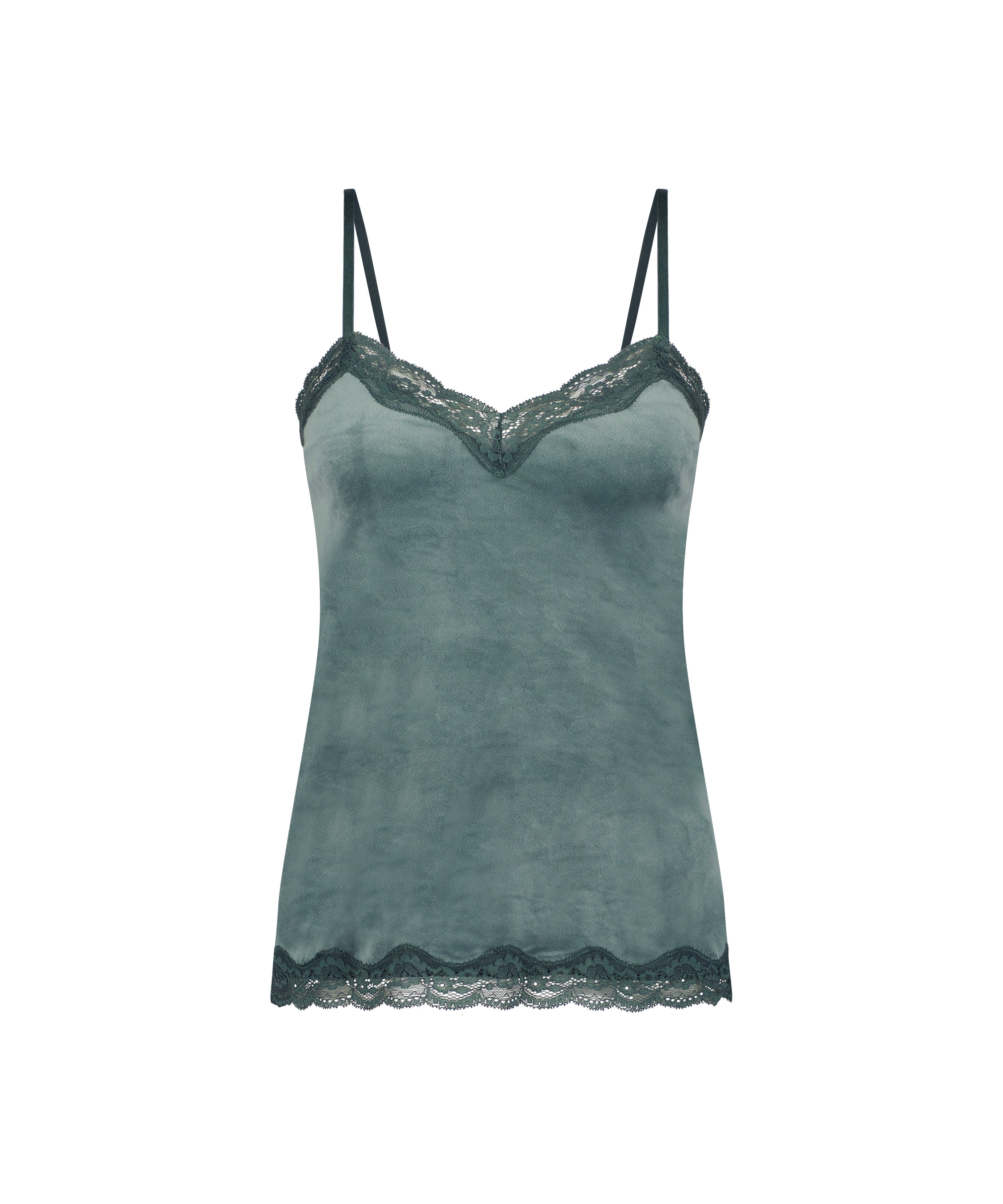 Cami top Velours Lace, Groen, main