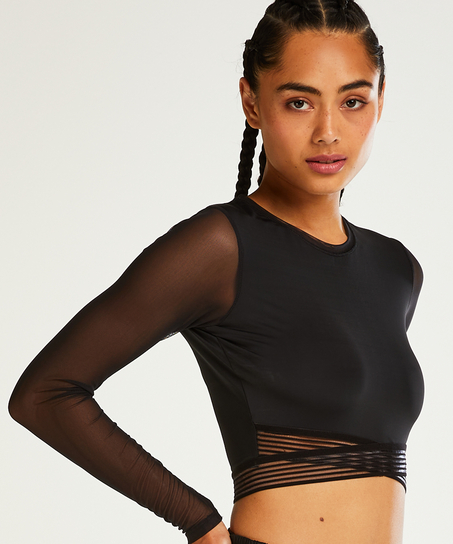 Haut crop-top HKMX, Noir