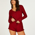 Jumpsuit Rib, Rood