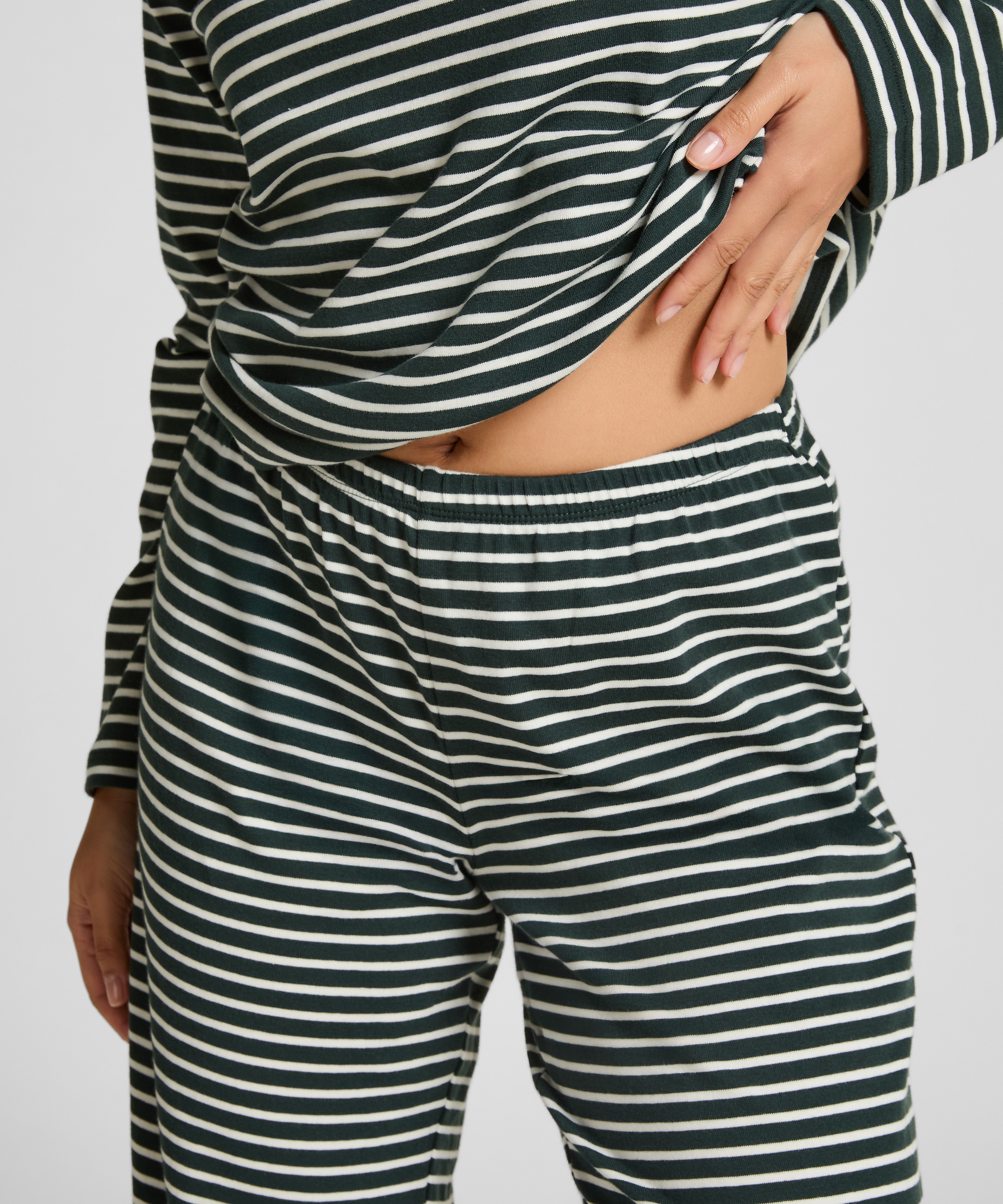 Pyjamaset van katoenen jersey, Groen, main