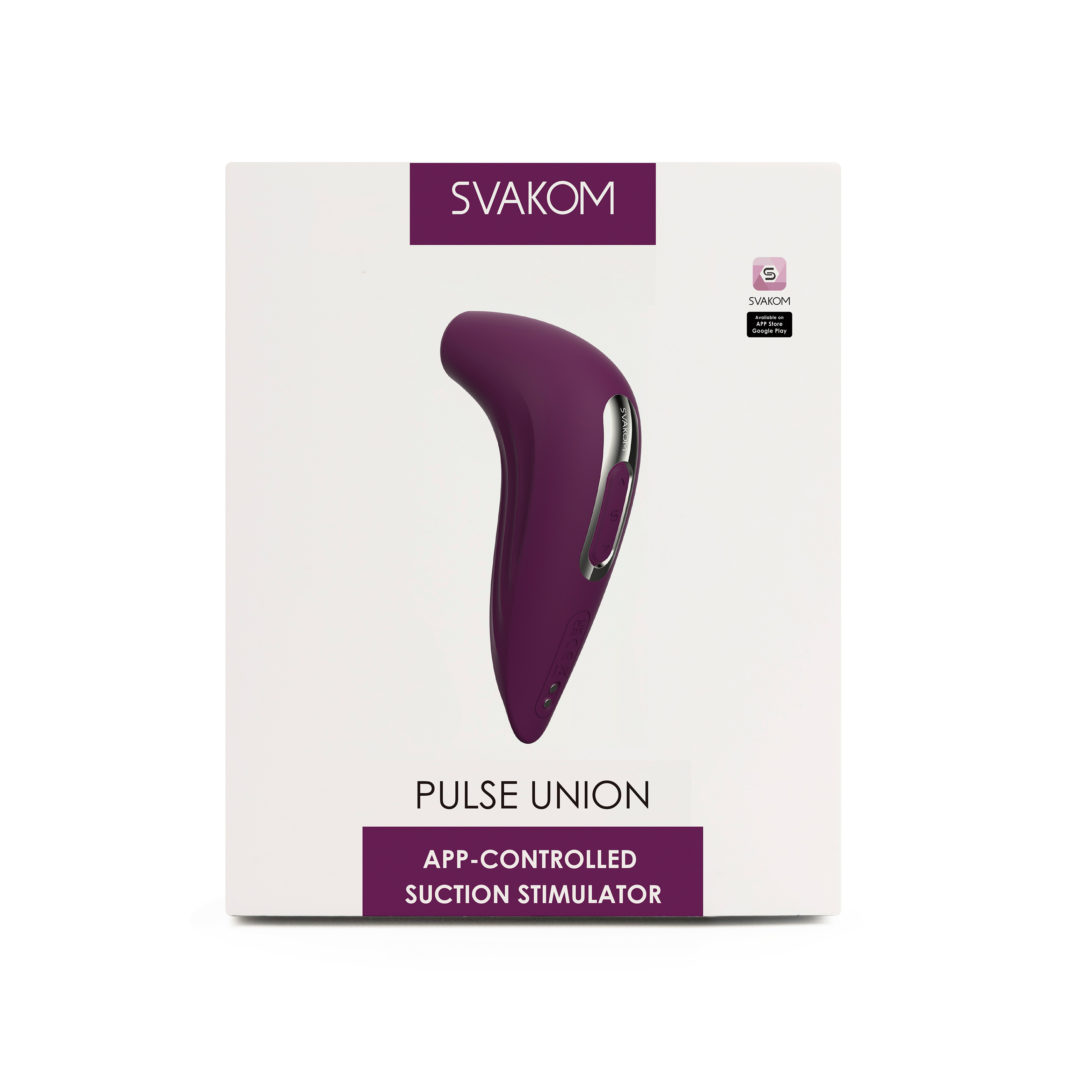 Svakom - Stimulateur par aspiration Pulse Union avec contrôle sur application, Pourpre, main