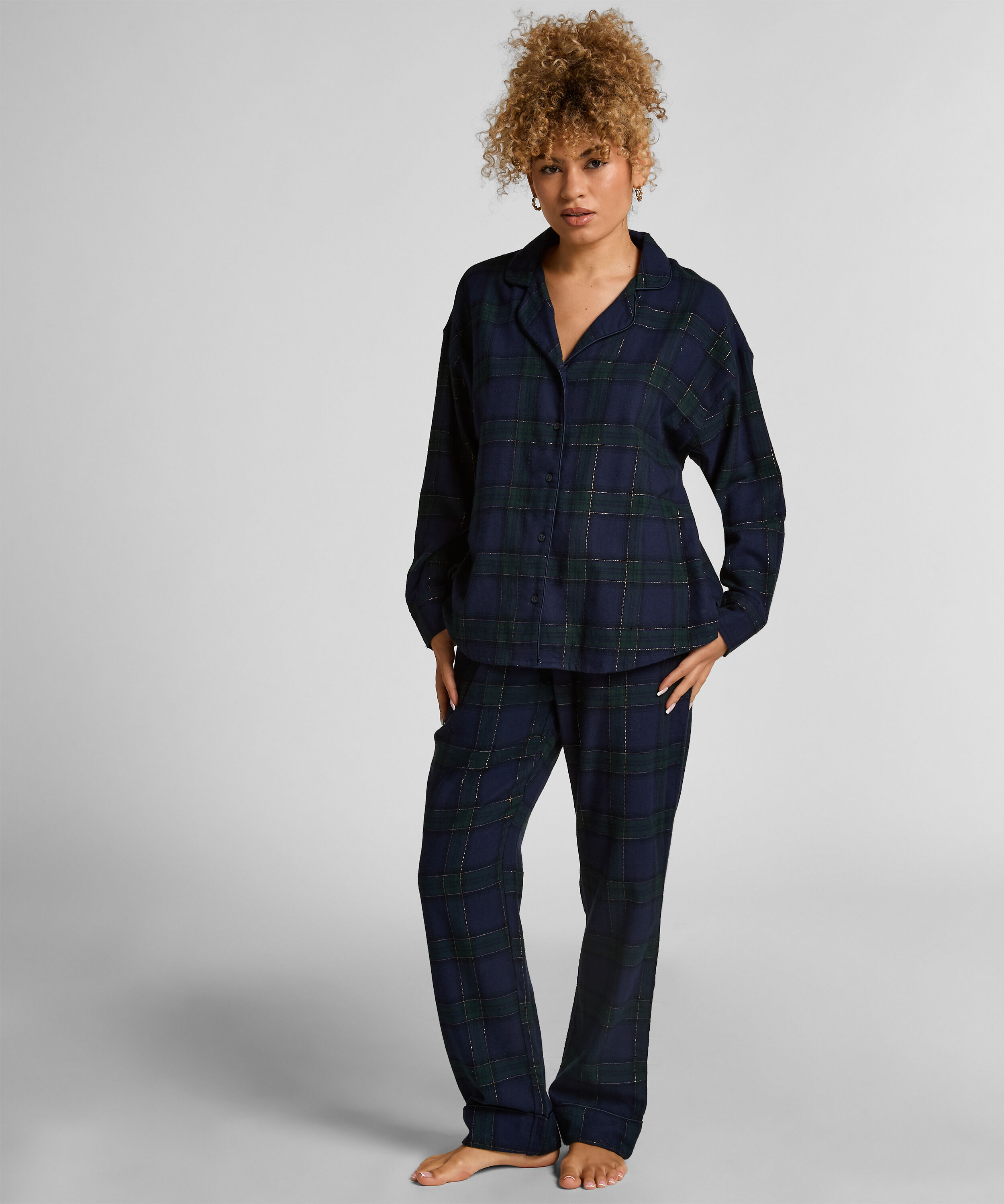 Petite pyjamabroek Flanel, Blauw
