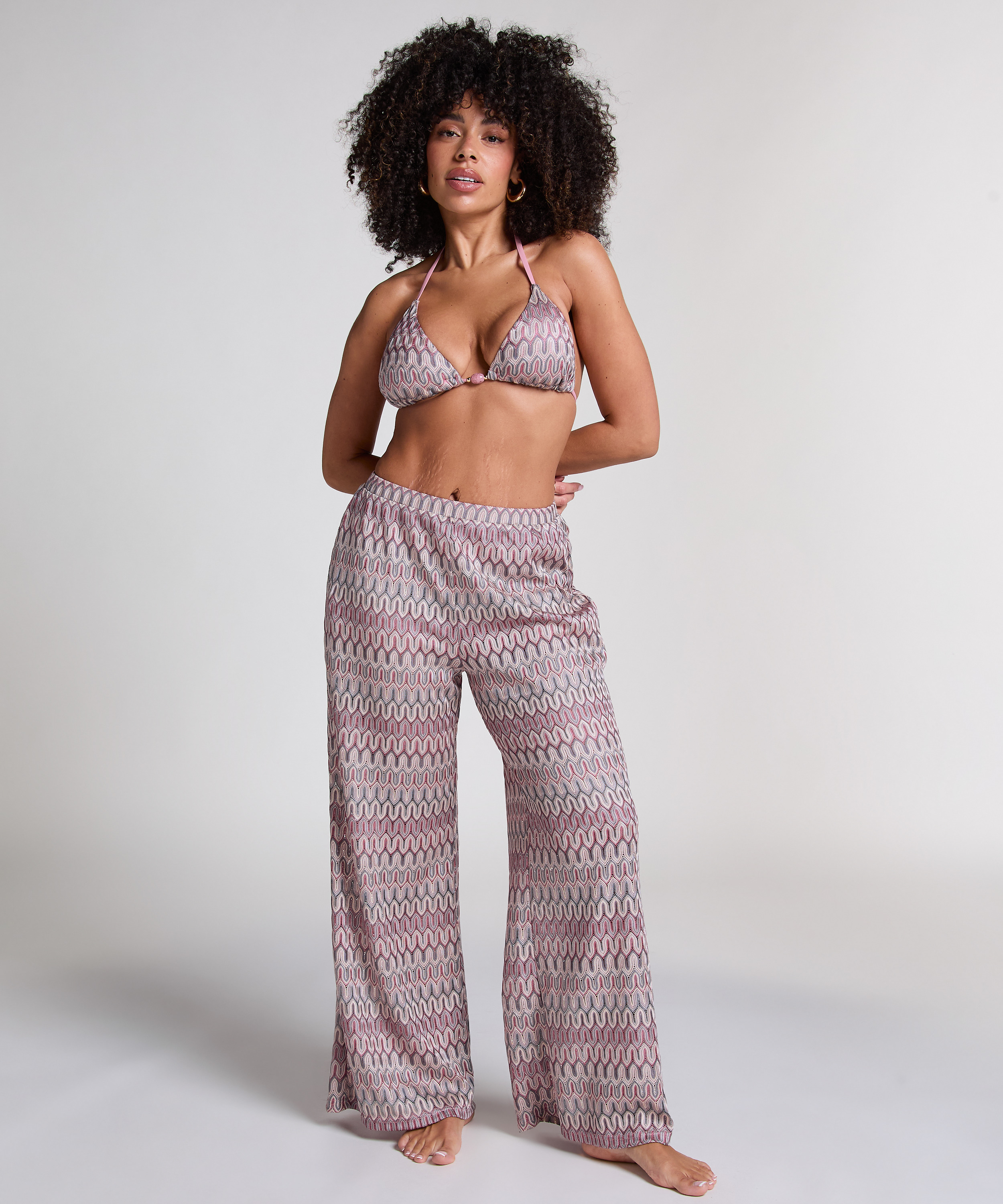 Pantalon en crochet Cali, Rose, main
