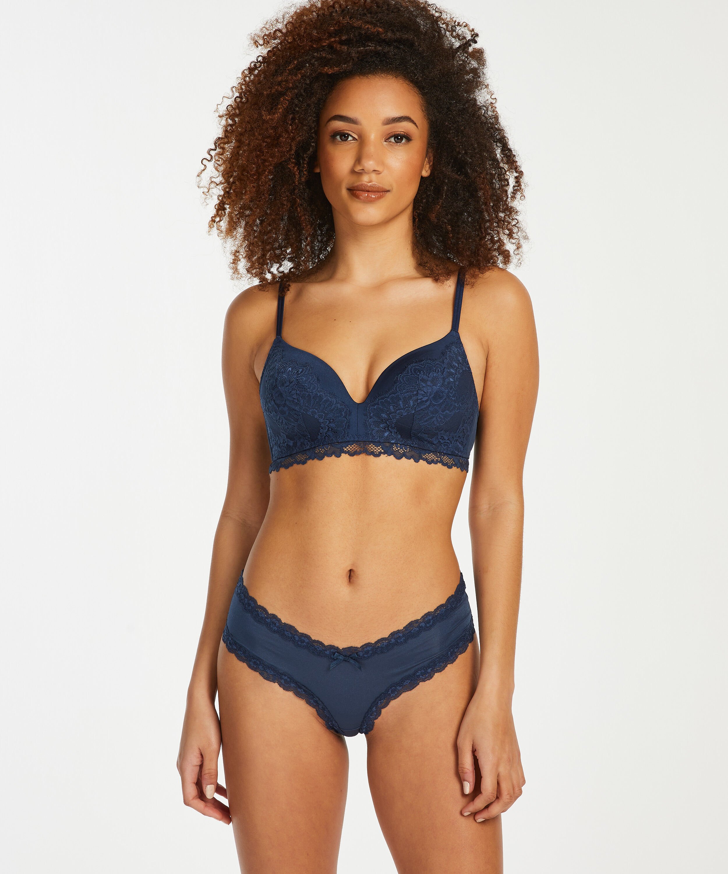 Slip brésilien V-shape micro, Bleu