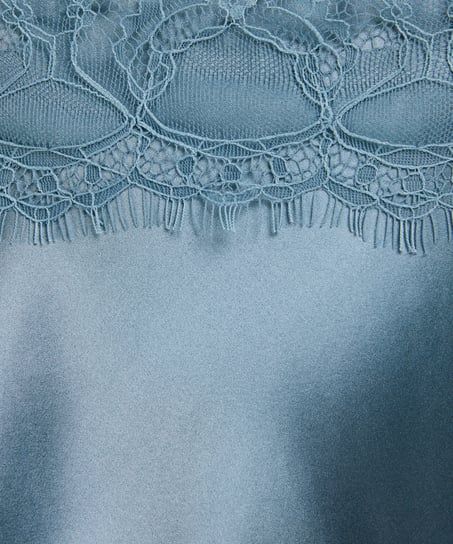 Nuisette en dentelle de soie, Bleu