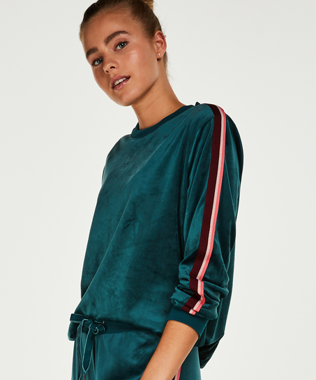 Top Velours Stripe, Groen
