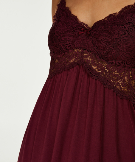Slipdress Jersey lace, Rood