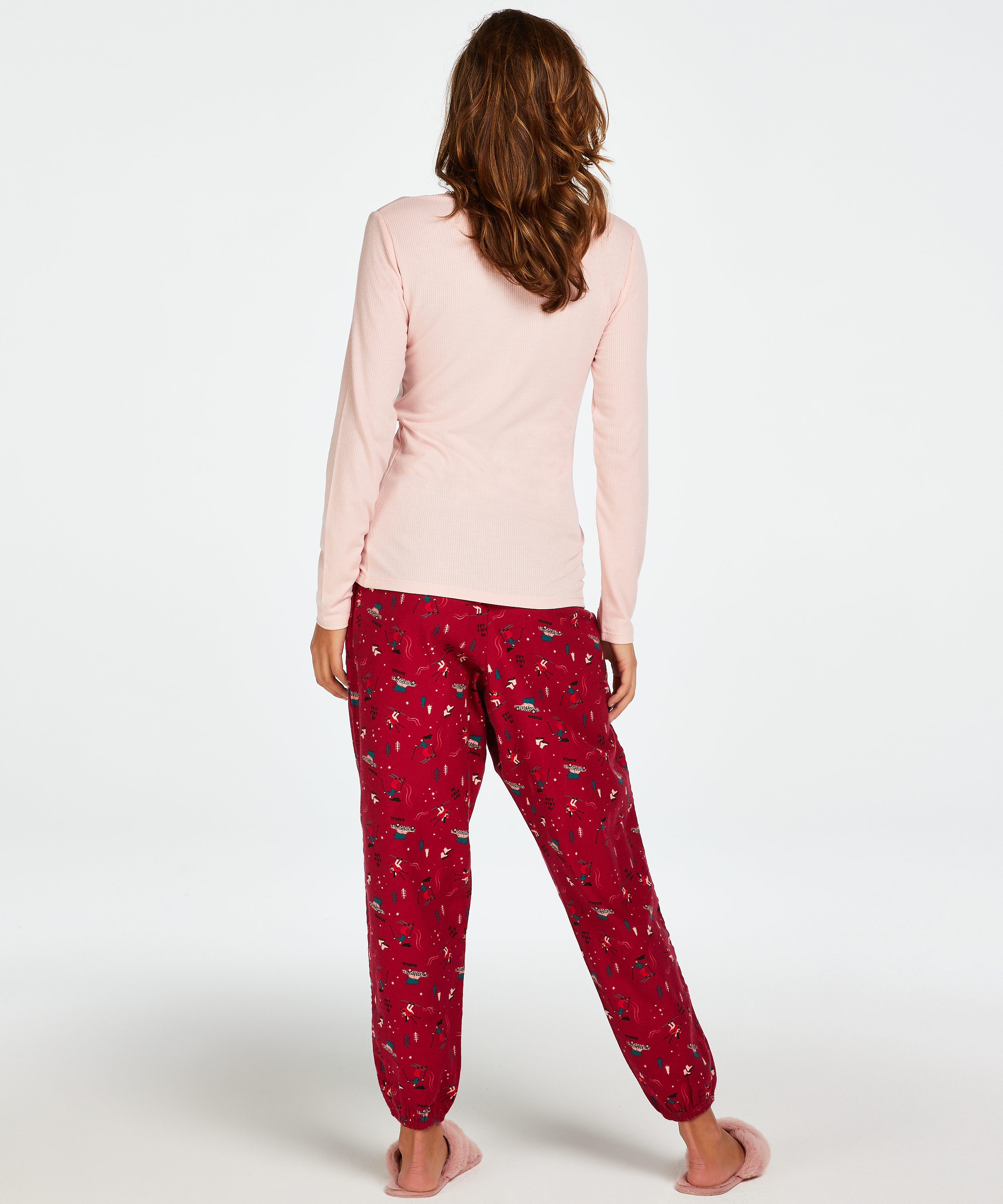 Petite Pyjamabroek Twill, Rood, main