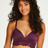 Soutien-gorge push-up préformé sans armatures Evey, Pourpre