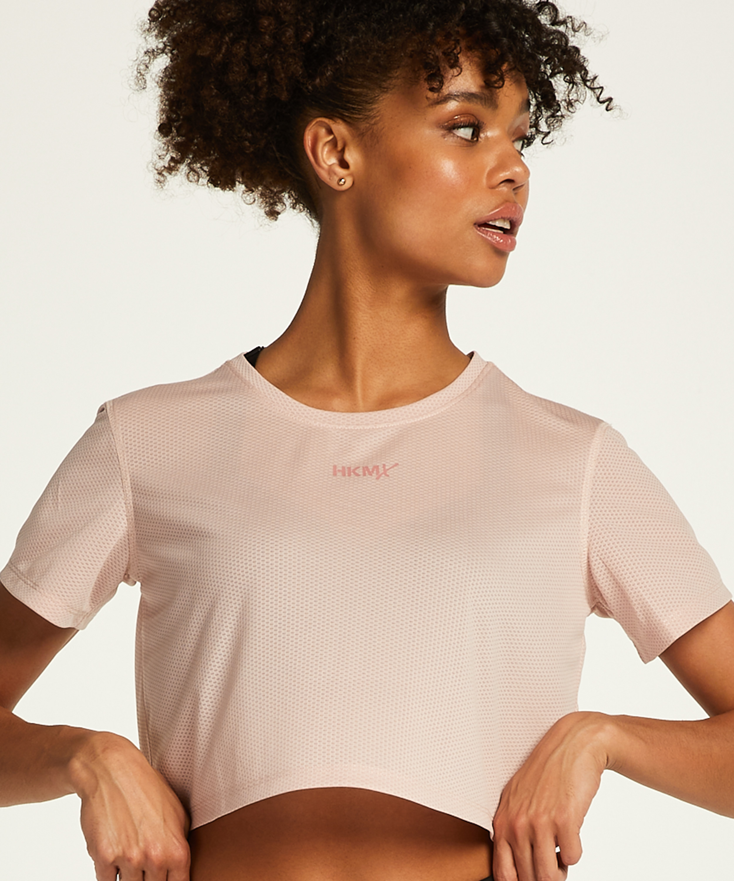 HKMX Crop top en maille, Rose, main