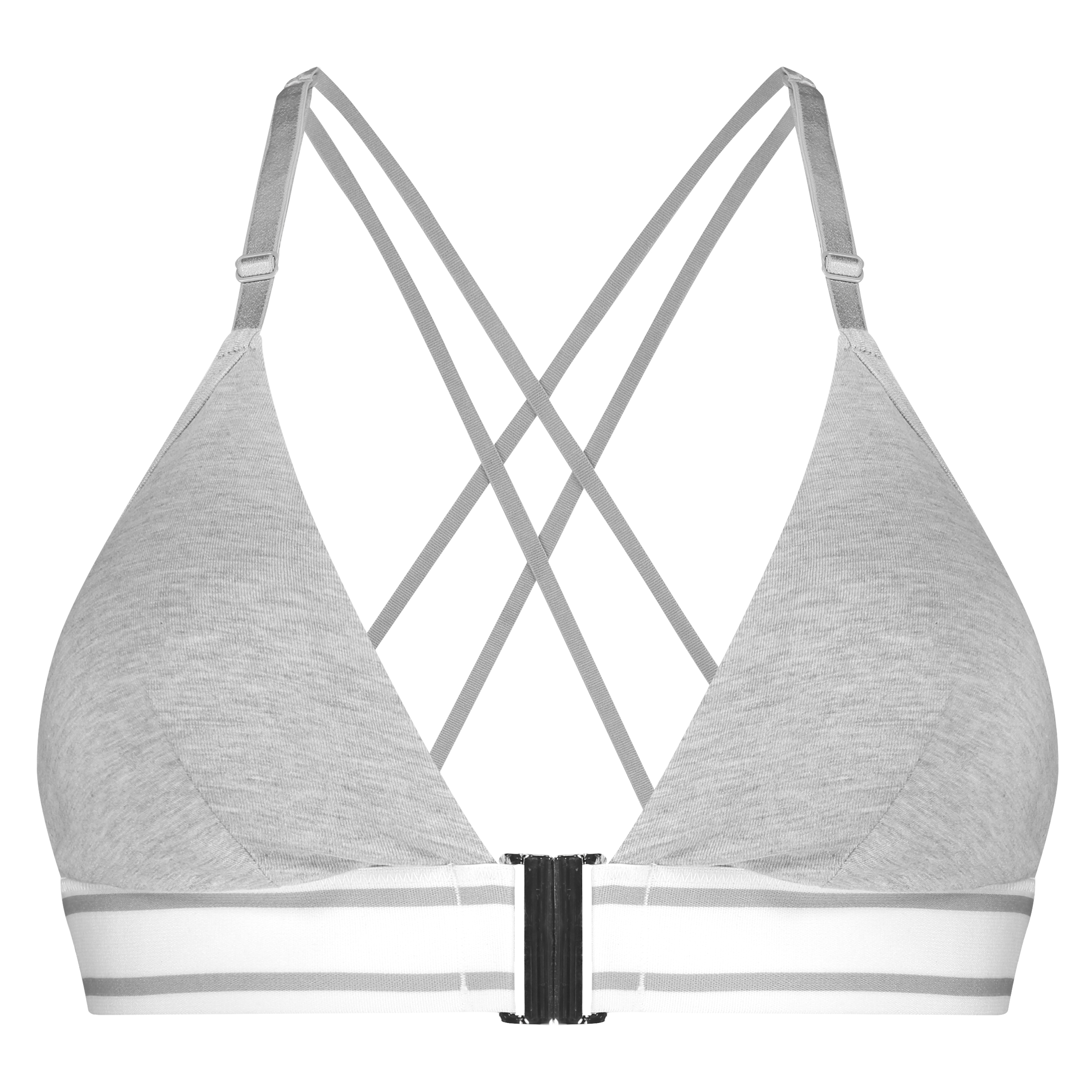 Voorgevormde triangle bralette Casey katoen, Grijs, main
