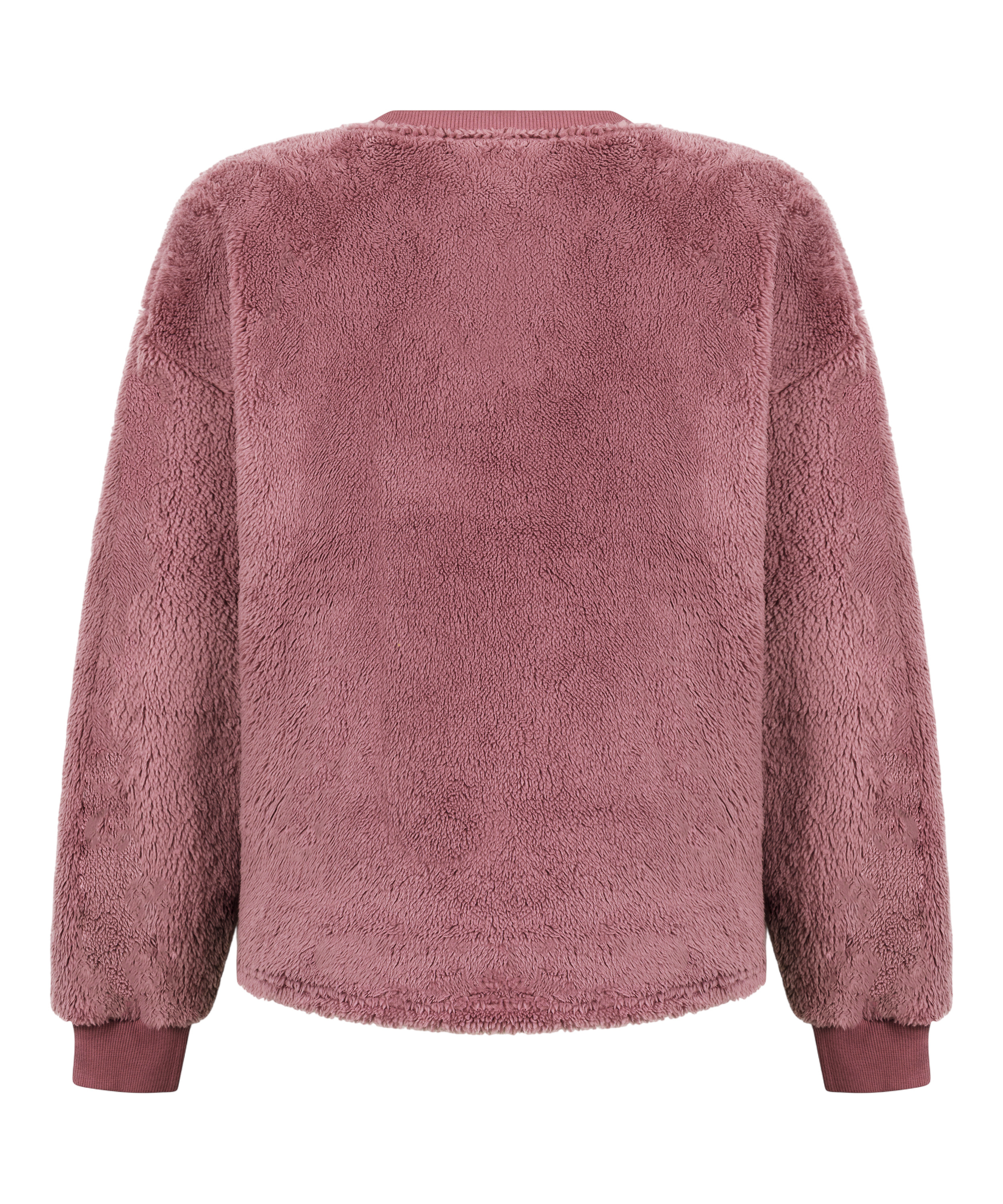 Top met lange mouwen Fluffy Fleece, Roze, main