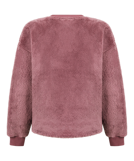Top met lange mouwen Fluffy Fleece, Roze