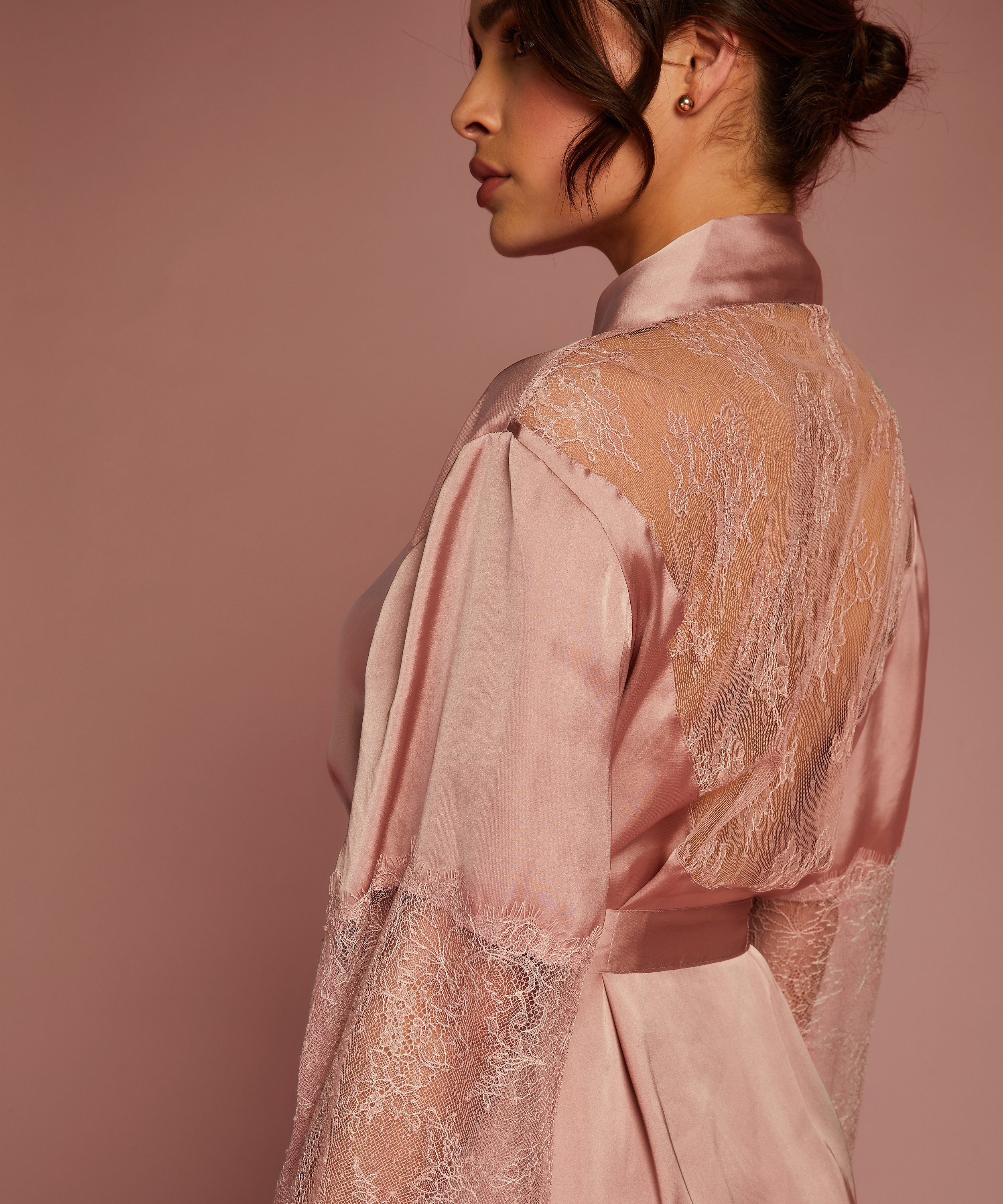 Kimono Satijn Lily, Roze, main
