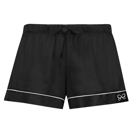 Pyjama short Satin, Zwart