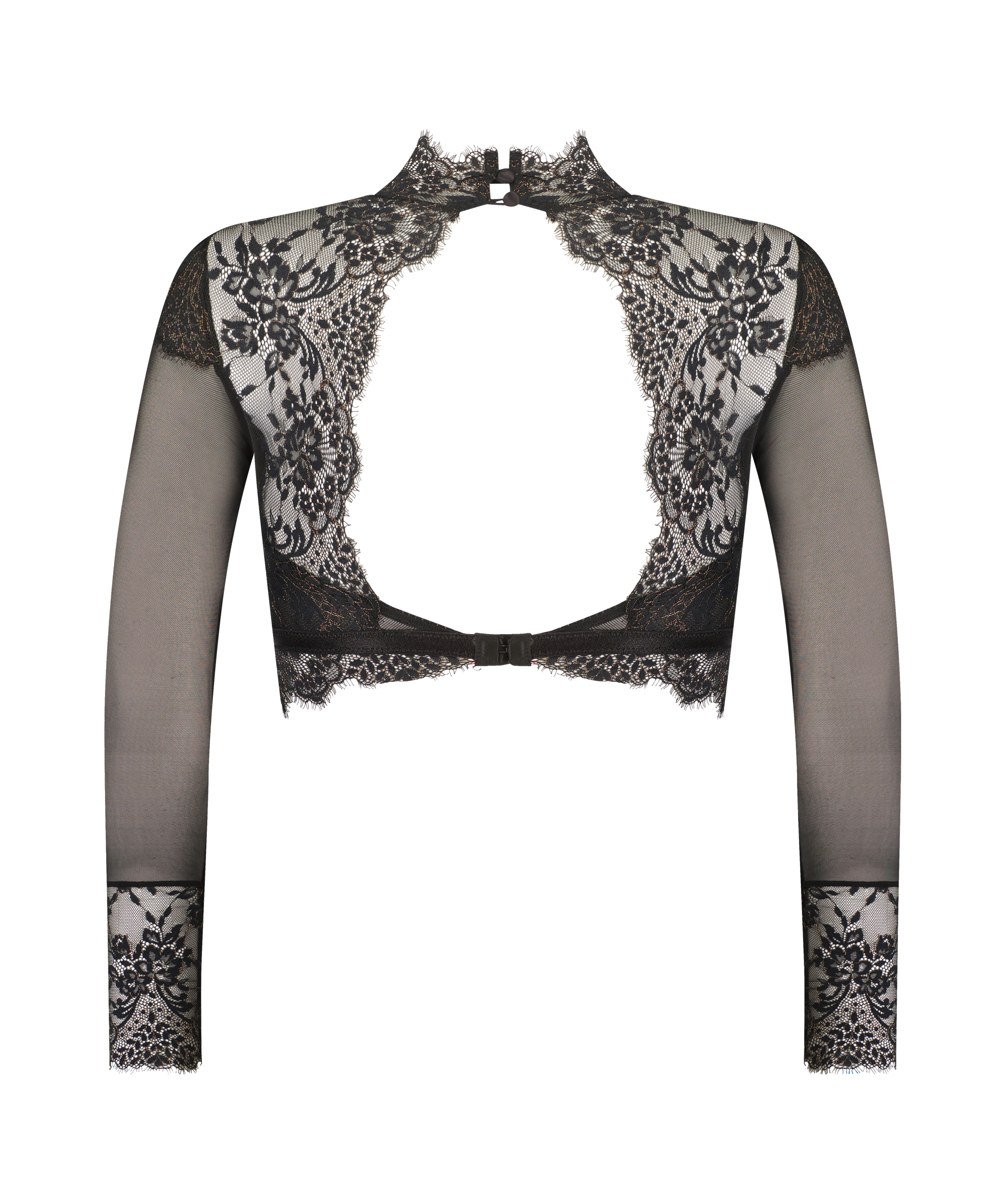 Bralette lange mouwen Cynthia, Zwart, main