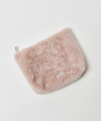Make-up tas Fake fur, Roze