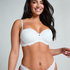 Soutien-gorge &agrave; armatures pr&eacute;form&eacute; Marine, Blanc